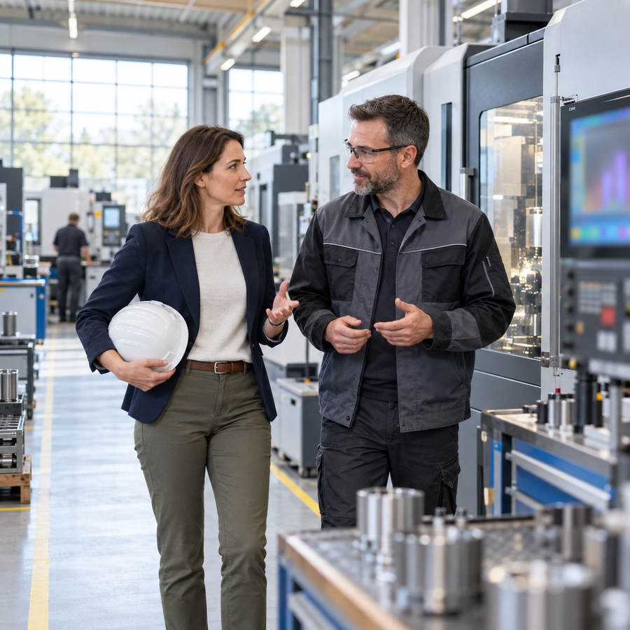 Controleur industriel et responsable d'atelier sur le plancher